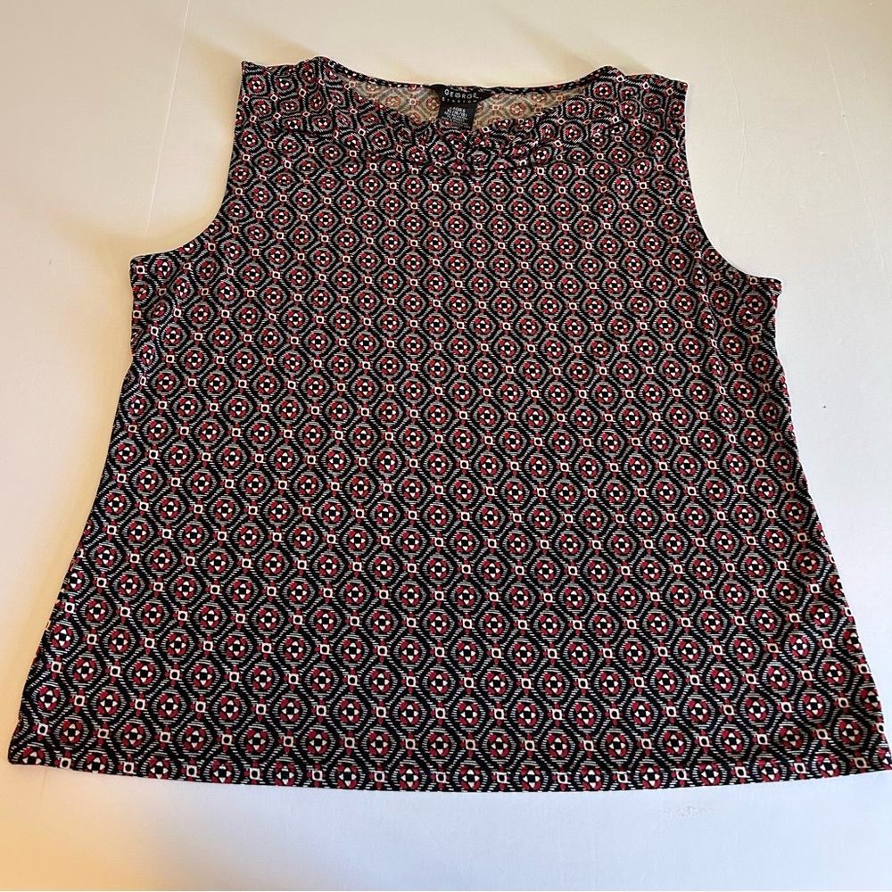 George Black and Red Geometric Sleeveless Tank